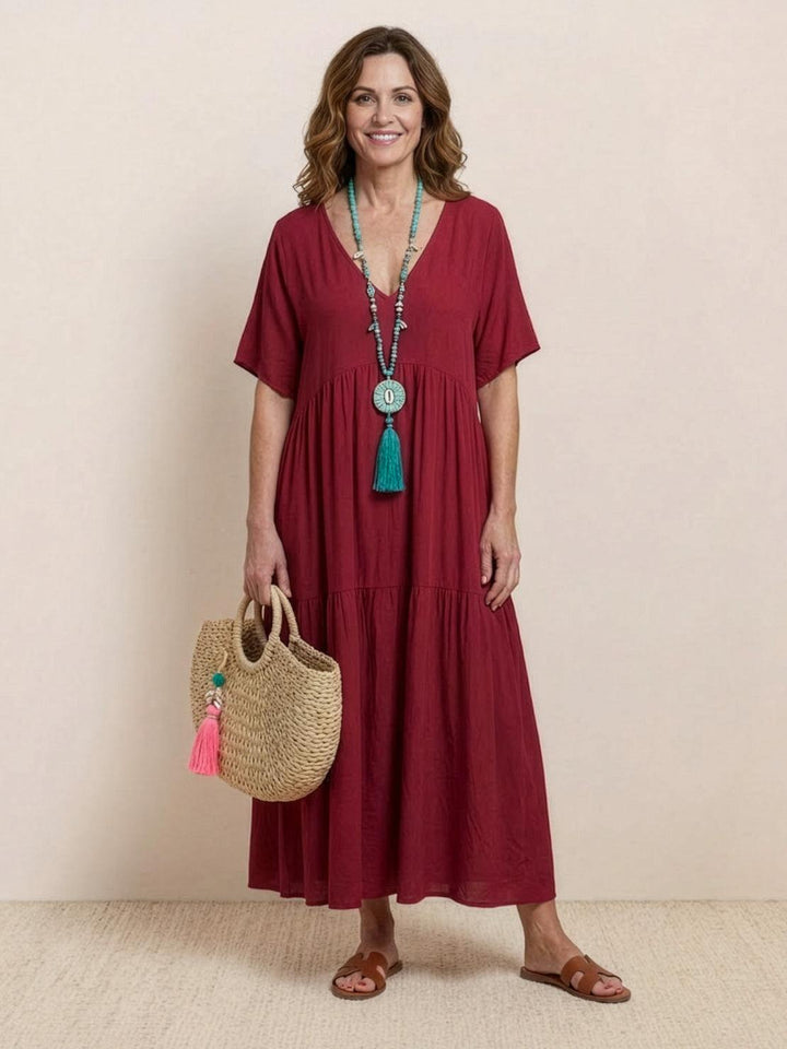 Helena tiered V-neck maxi dress, view 30