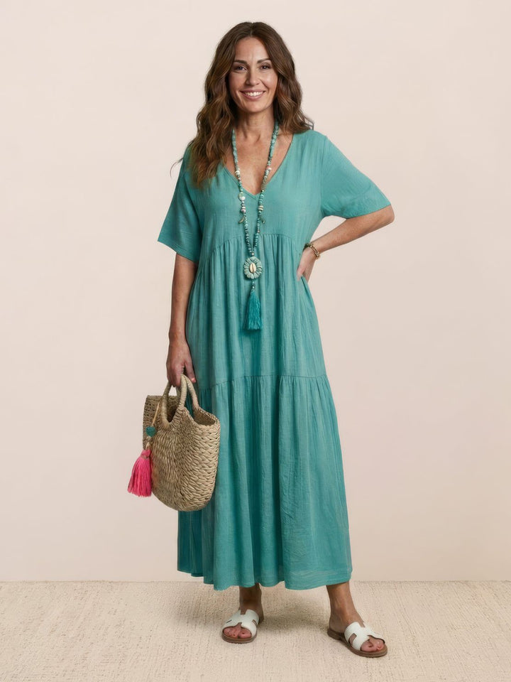 Helena tiered V-neck maxi dress, view 33
