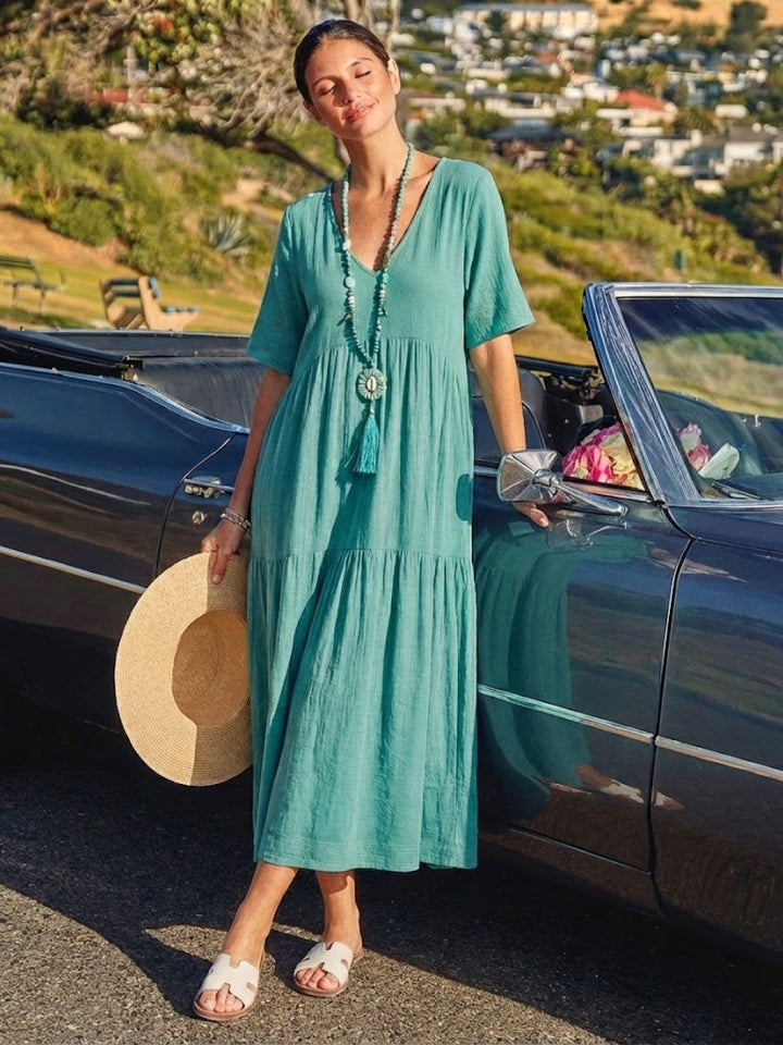 Helena tiered V-neck maxi dress, view 35