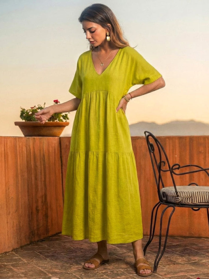 Helena tiered V-neck maxi dress, view 36