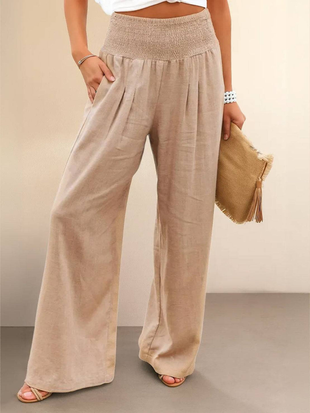 Nicolette | High Waist Smocked Palazzo Pants - product image 1
