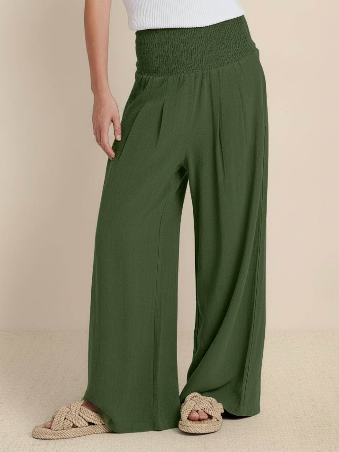 Nicolette | High Waist Smocked Palazzo Pants - product image 3