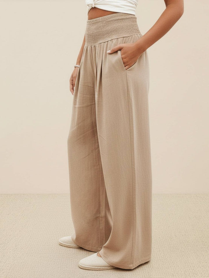 Nicolette | High Waist Smocked Palazzo Pants - product image 5