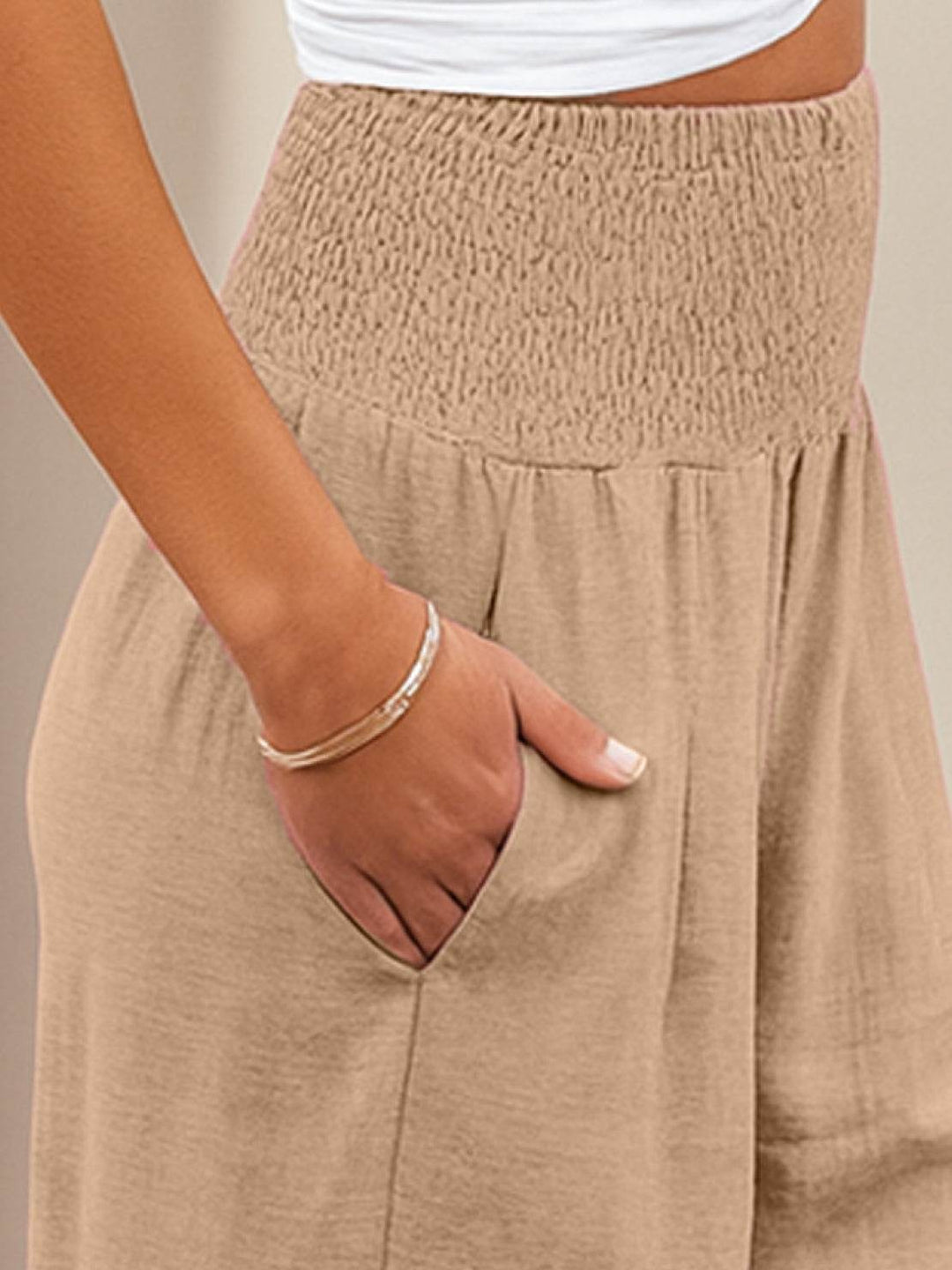 Nicolette | High Waist Smocked Palazzo Pants - product image 7
