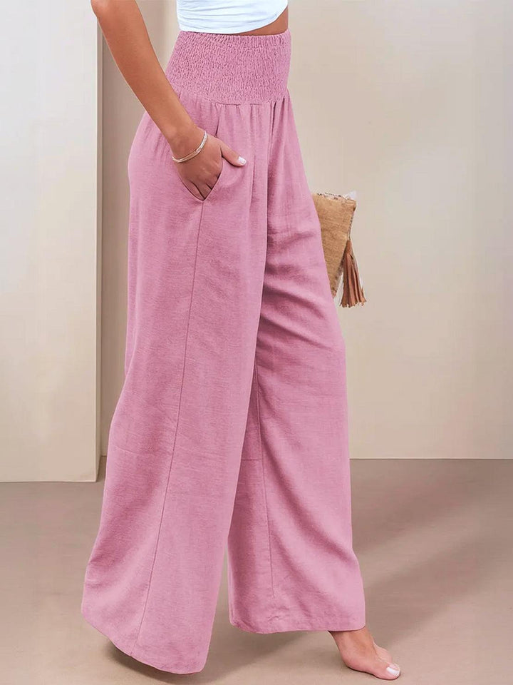 Nicolette | High Waist Smocked Palazzo Pants - product image 10