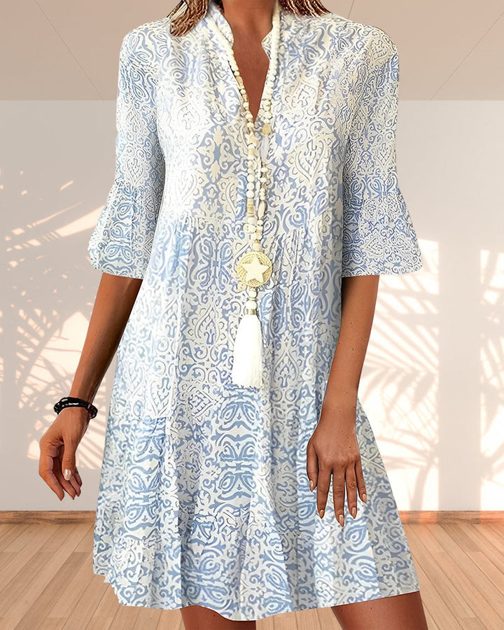 Lucienne flare sleeve mini dress, front view