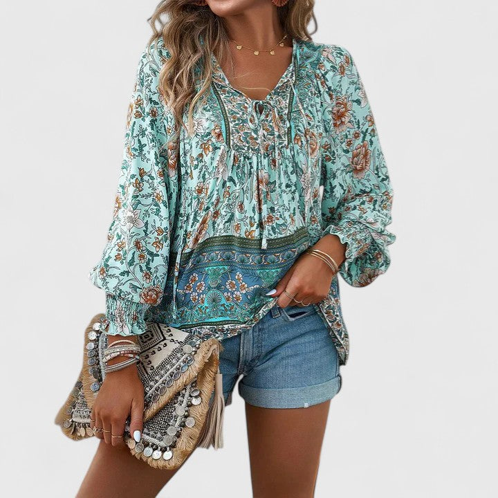 Nathalie floral peasant blouse, seventh view