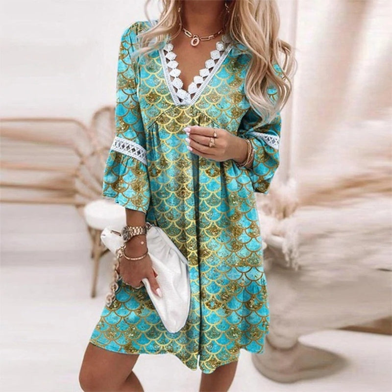 Nerina floral V-neck mini dress, third view