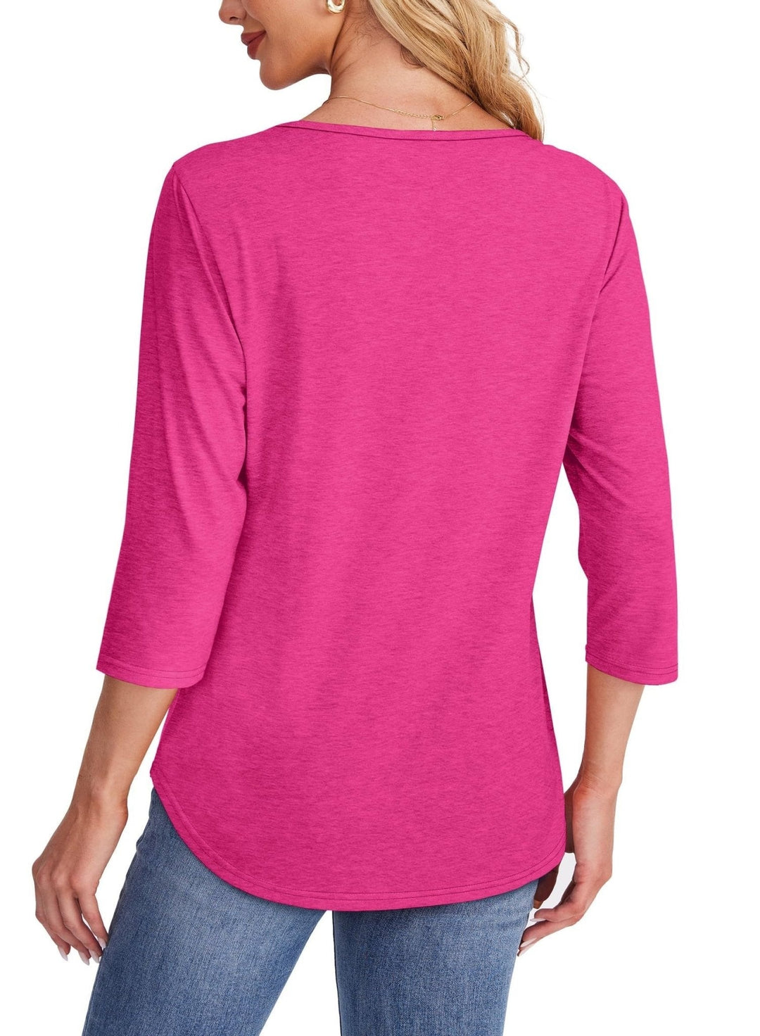Theophanie | Pleated Scoop Neck Three-Quarter Sleeve Top - product image 3