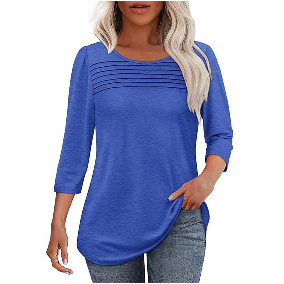 Theophanie | Pleated Scoop Neck Three-Quarter Sleeve Top - product image 10