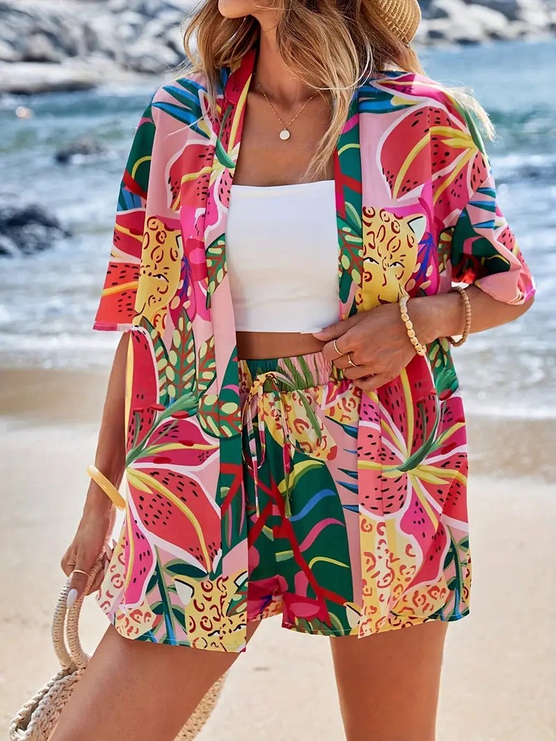 Paloma | Printed Kimono and Shorts Set - product image 2