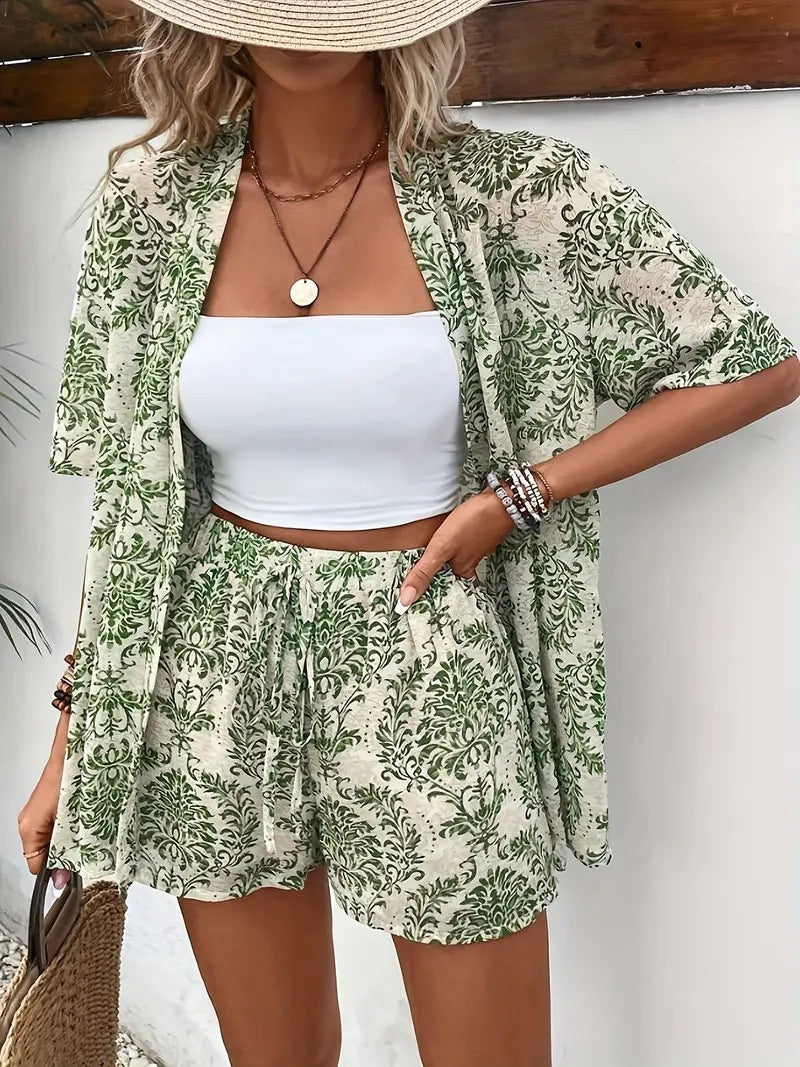 Paloma | Printed Kimono and Shorts Set - product image 6