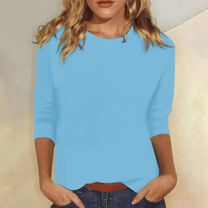 Katell | Round Neck Three-Quarter Sleeve Top - product image 3