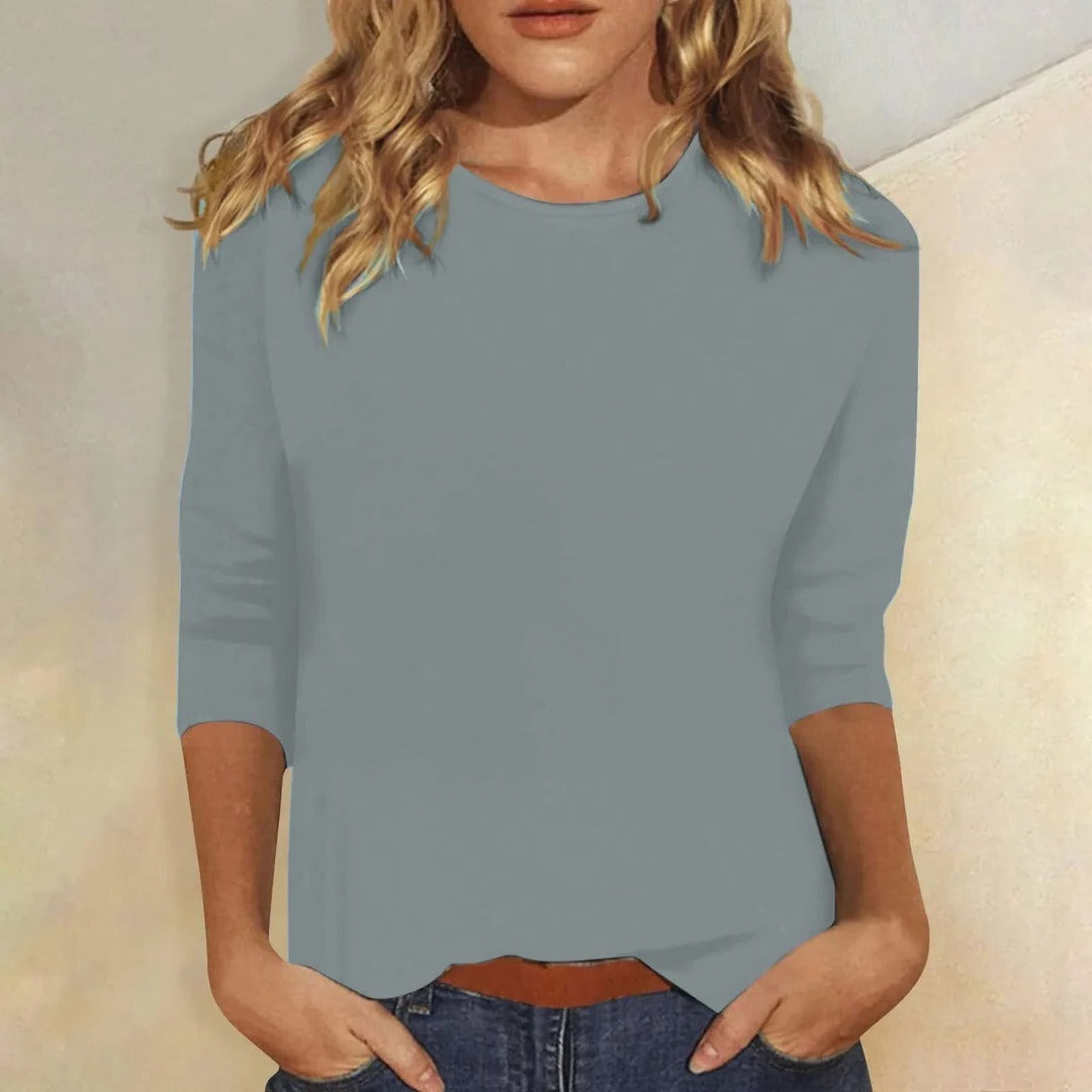 Katell | Round Neck Three-Quarter Sleeve Top - product image 4