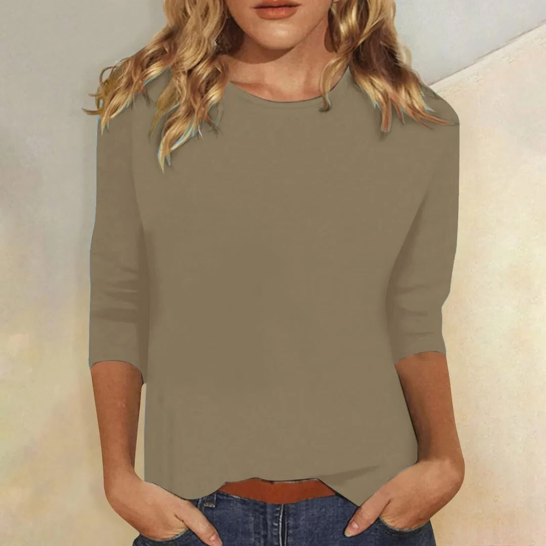 Katell | Round Neck Three-Quarter Sleeve Top - product image 7