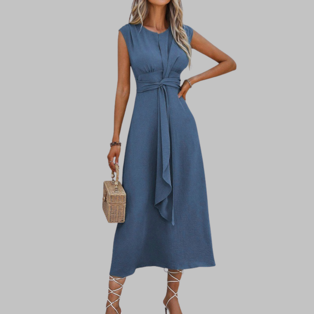 Nanna sleeveless belted a-line midi dress, third view