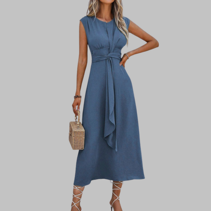 Nanna sleeveless belted a-line midi dress, third view
