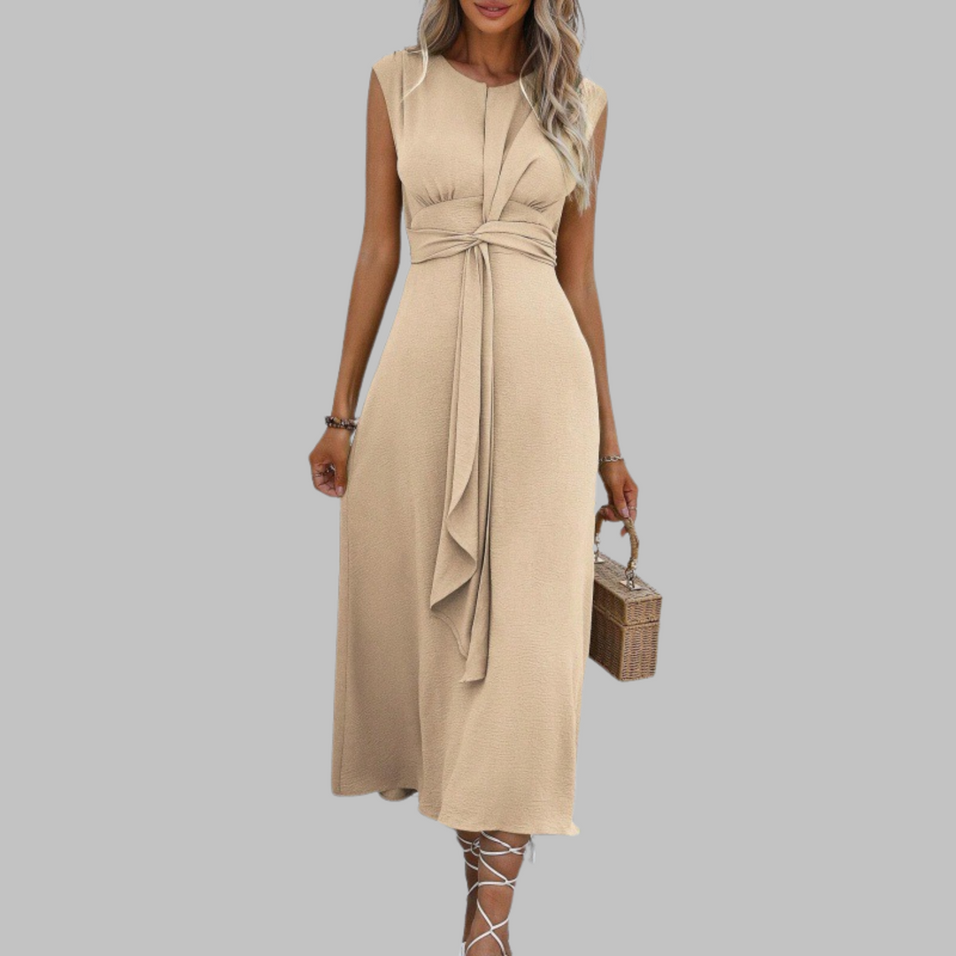 Nanna sleeveless belted a-line midi dress, sixth view