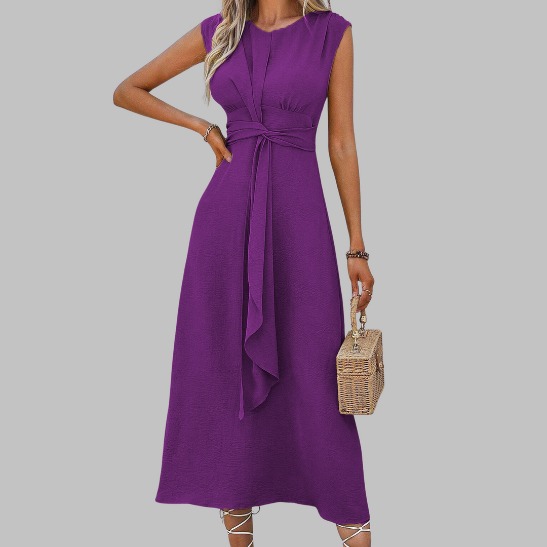 Nanna sleeveless belted a-line midi dress, ninth view