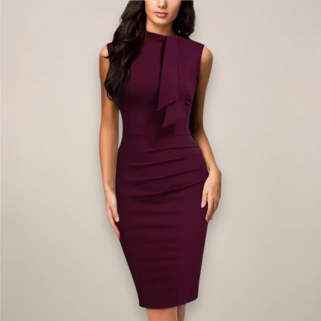 Dagny sleeveless sheath midi dress, front view