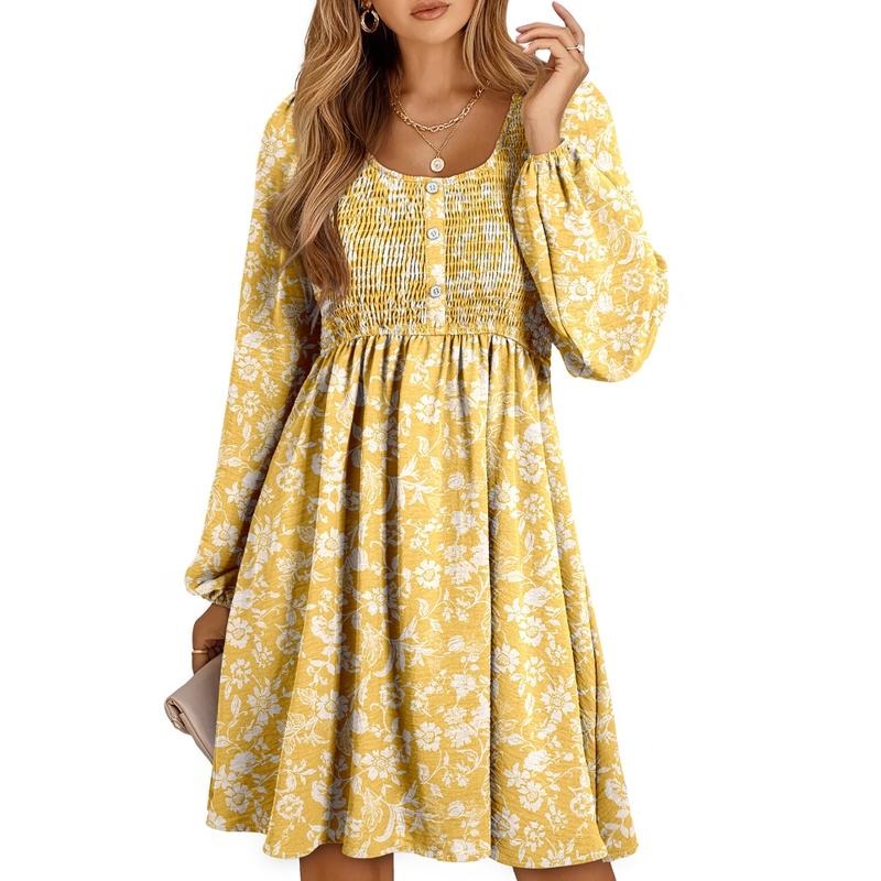 Perrine | Smocked Square Neck Puff Sleeve Mini Dress - product image 10