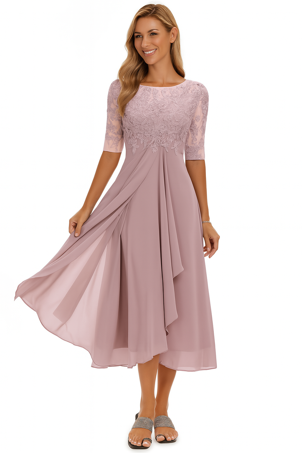 Sonja A-line lace midi dress, second view