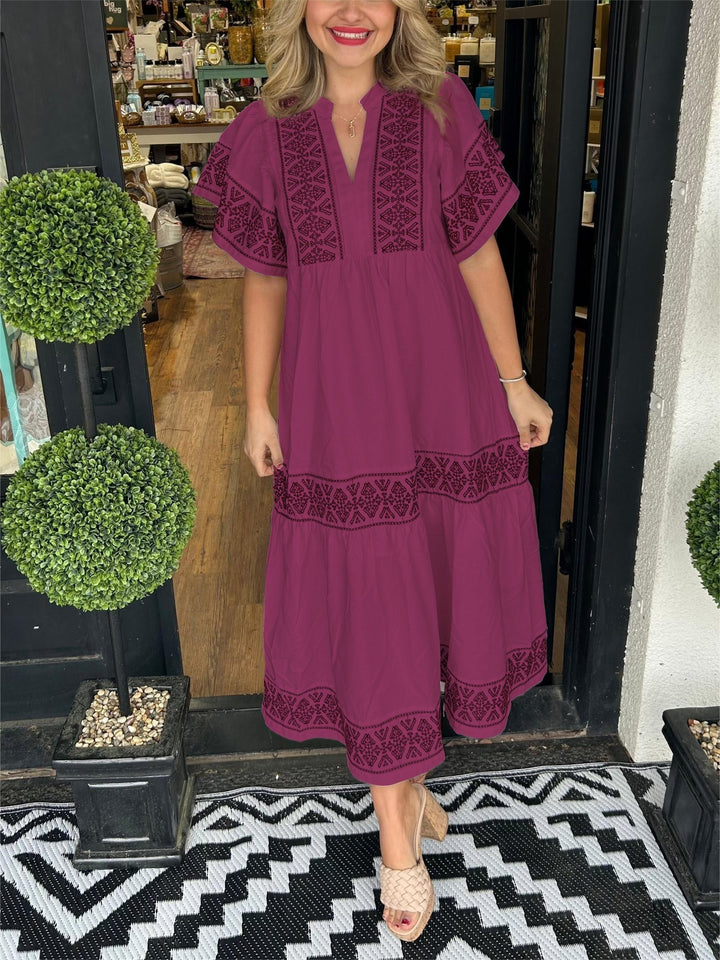 Idun summer boho v-neck midi dress, eighth view