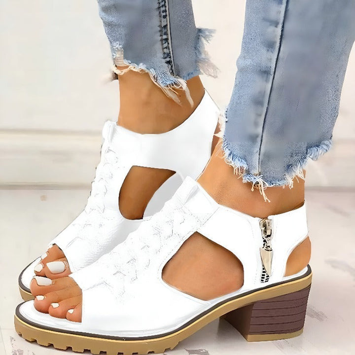 Tatiana | Lace-Up Open Toe Block Heel Sandals - product image 2