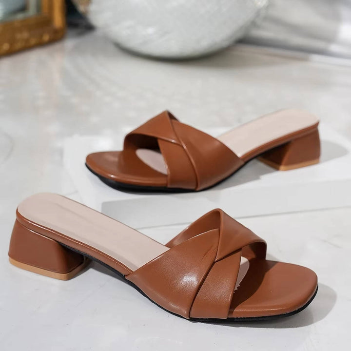 Sidonie | Twisted Strap Low Block Heel Mule Sandals - product image 3