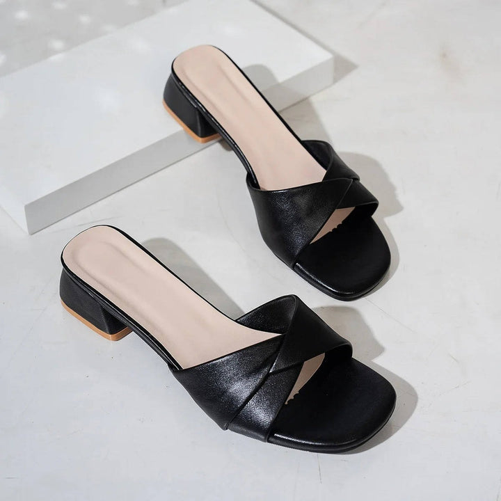 Sidonie | Twisted Strap Low Block Heel Mule Sandals - product image 7