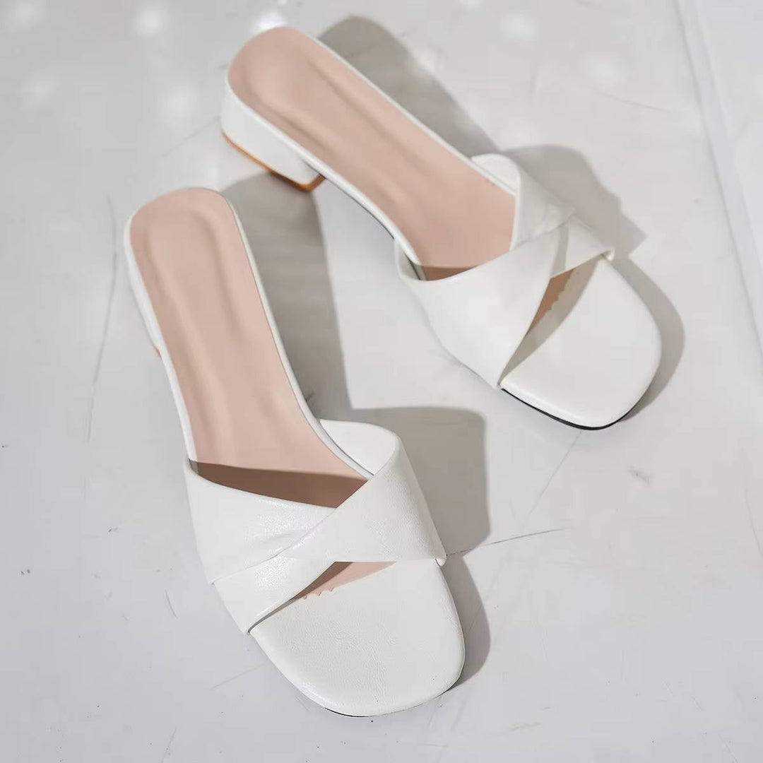 Sidonie | Twisted Strap Low Block Heel Mule Sandals - product image 9
