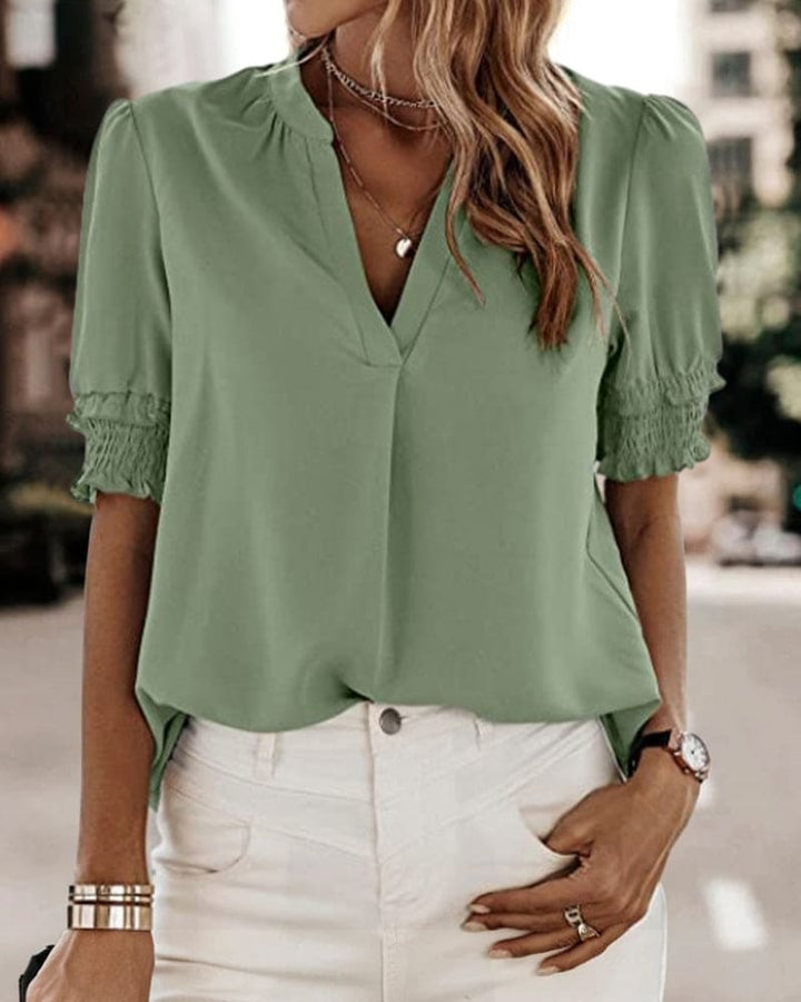 Juliette | V-Neck Puff Sleeve Chiffon Blouse - product image 8