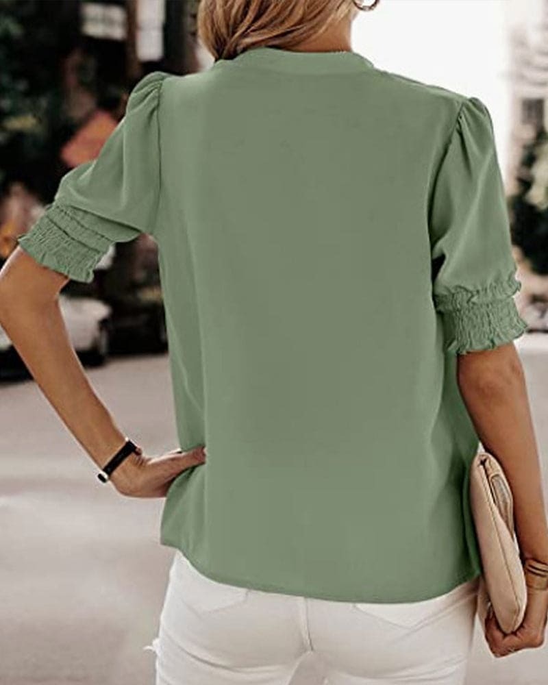 Juliette | V-Neck Puff Sleeve Chiffon Blouse - product image 9