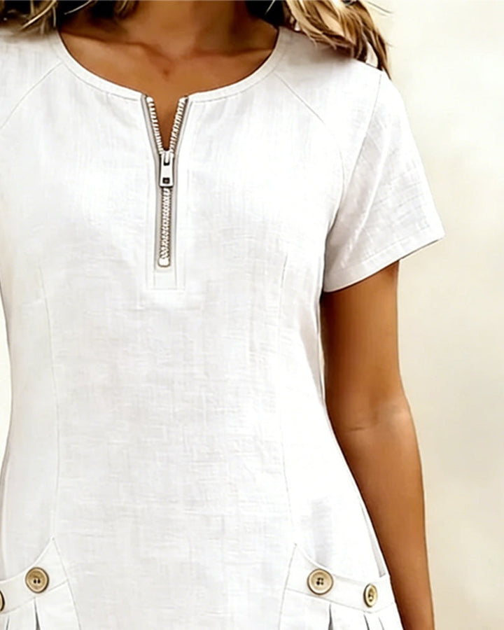 Maristella | Zip Neck A-Line Mini Dress - product image 10