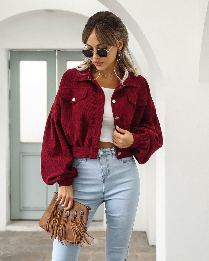 Anika cropped button down jacket, alternate view