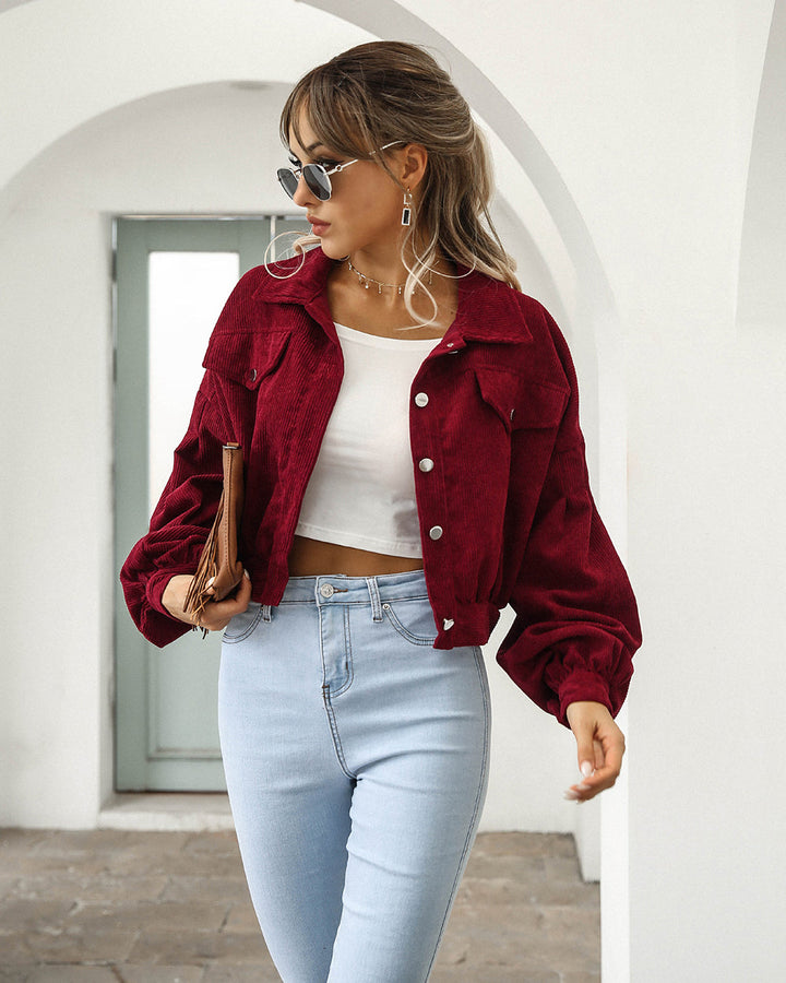 Anika cropped button down jacket, alternate view