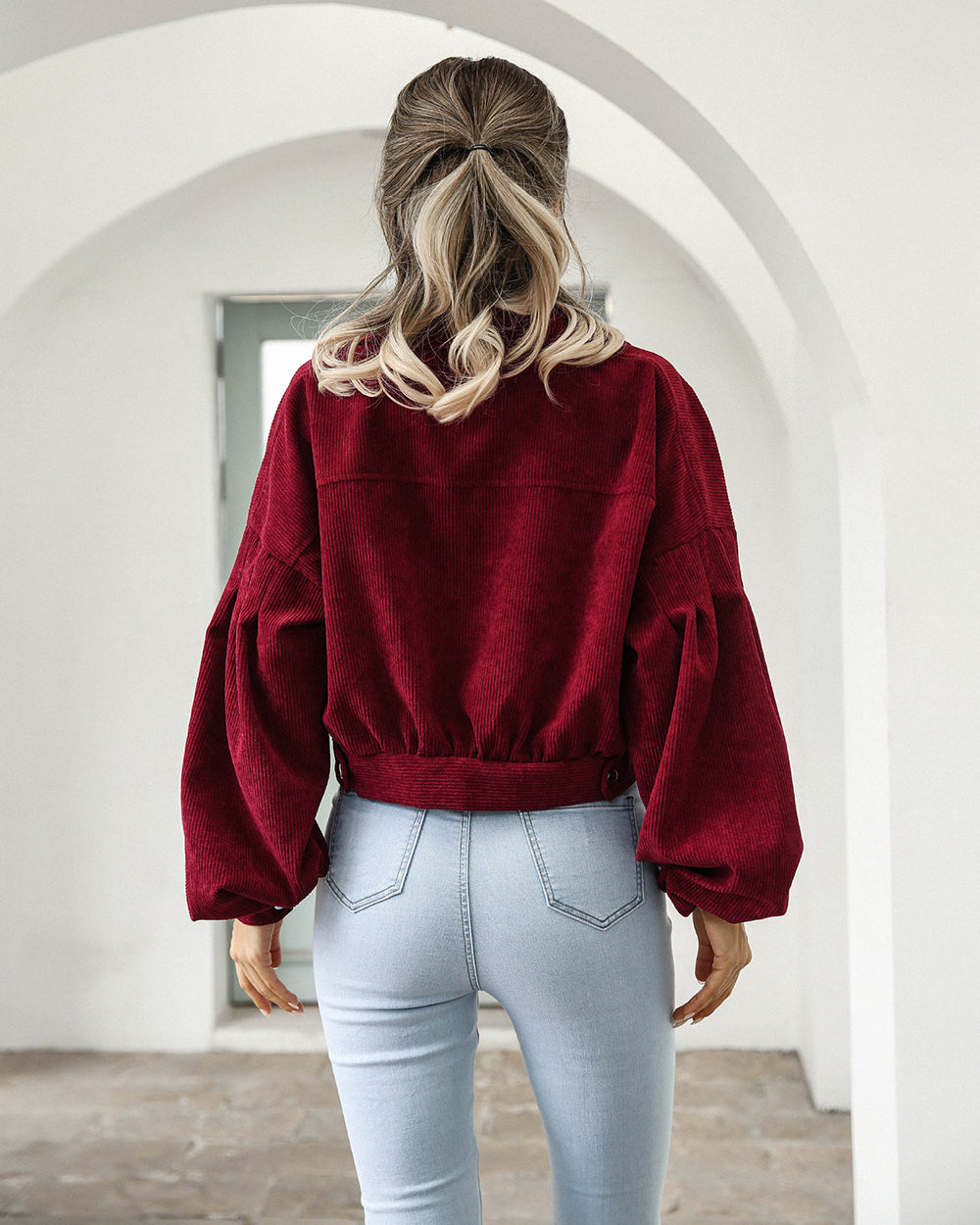 Anika cropped button down jacket, alternate view