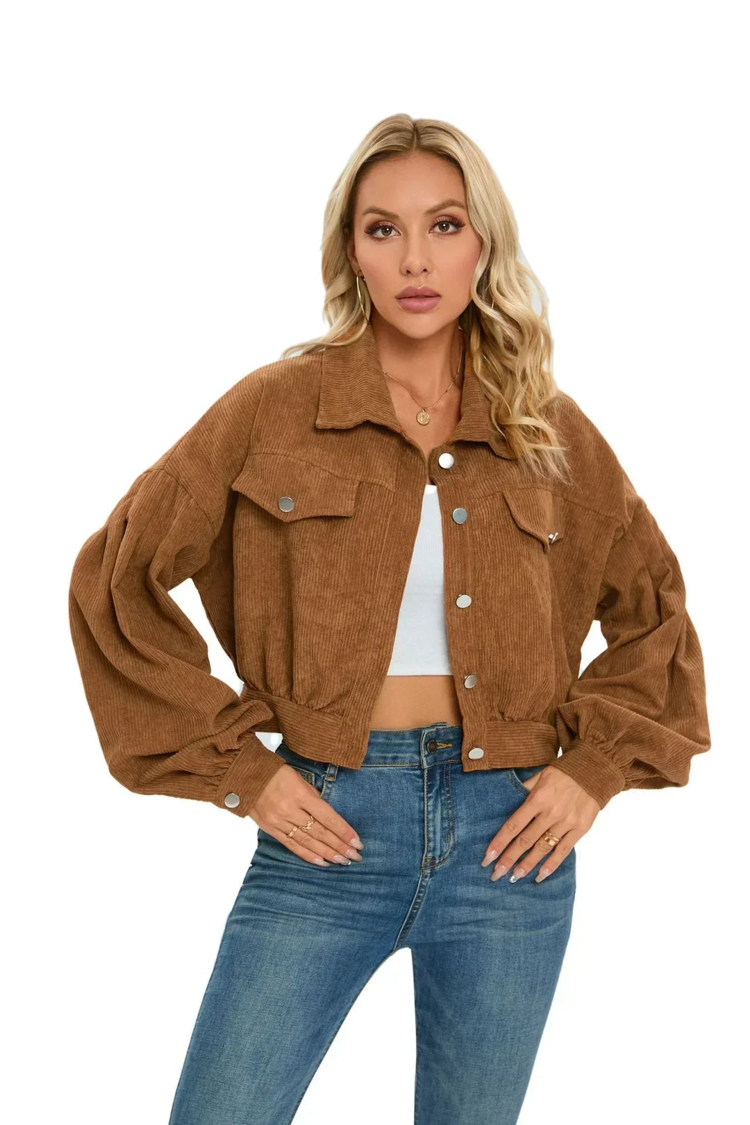 Anika cropped button down jacket, alternate view