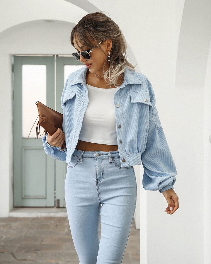 Anika cropped button down jacket, alternate view