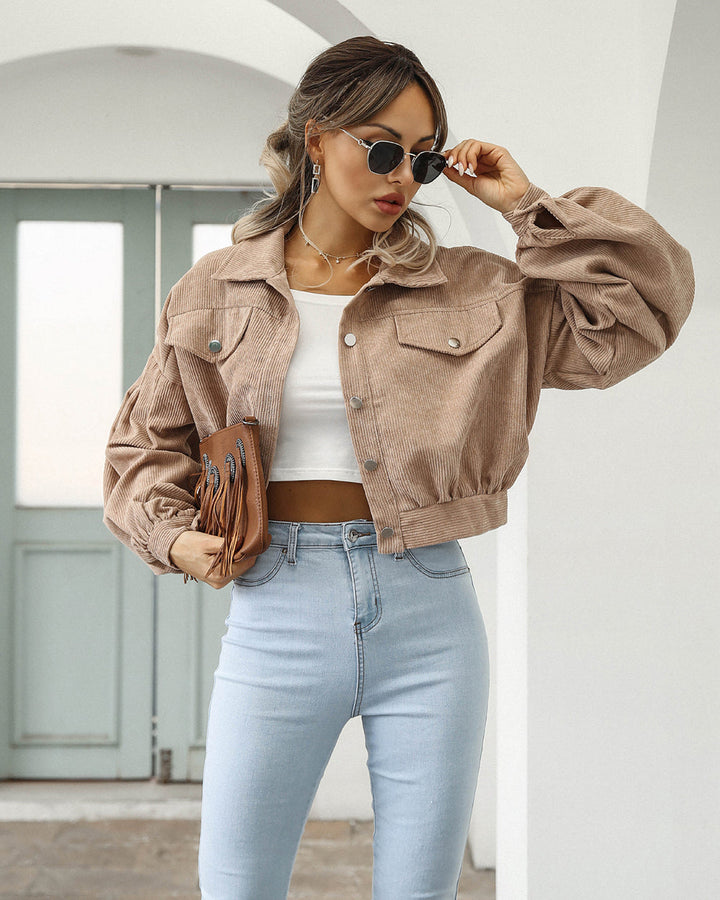 Anika cropped button down jacket, alternate view