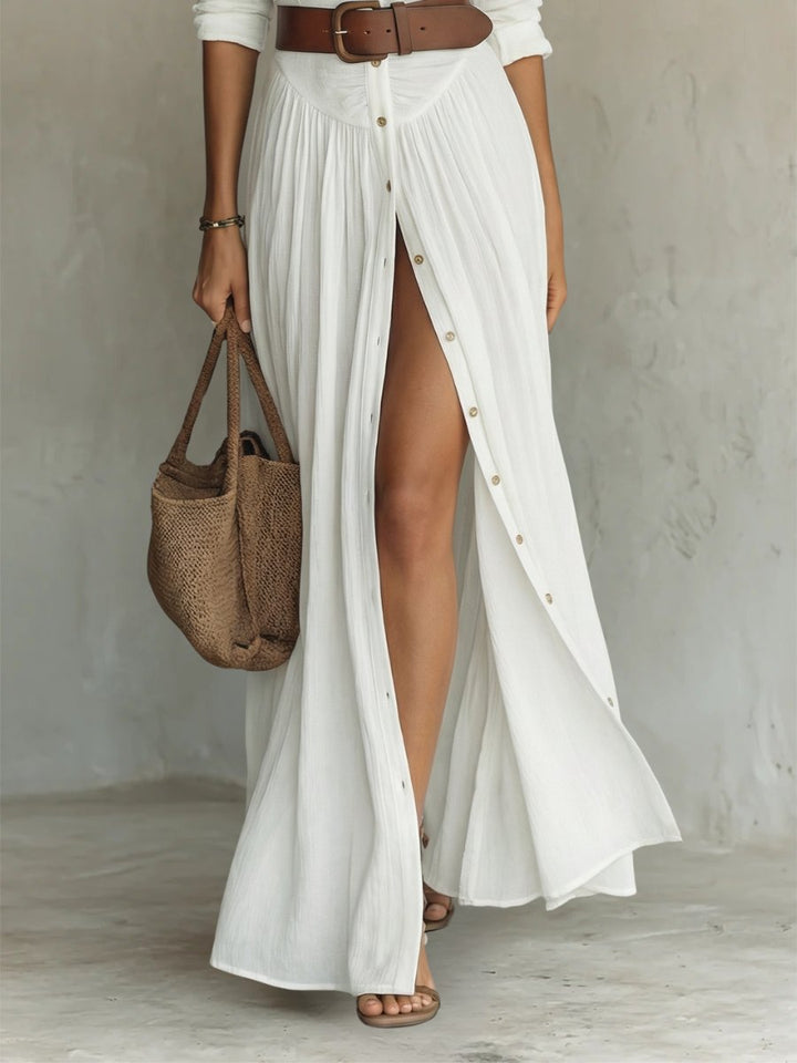 Anneke boho button front belted maxi shirt dress, alternate view