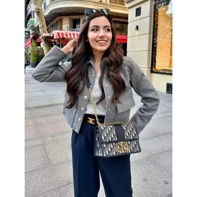 Aria cropped bomber jacket button up, alternate view