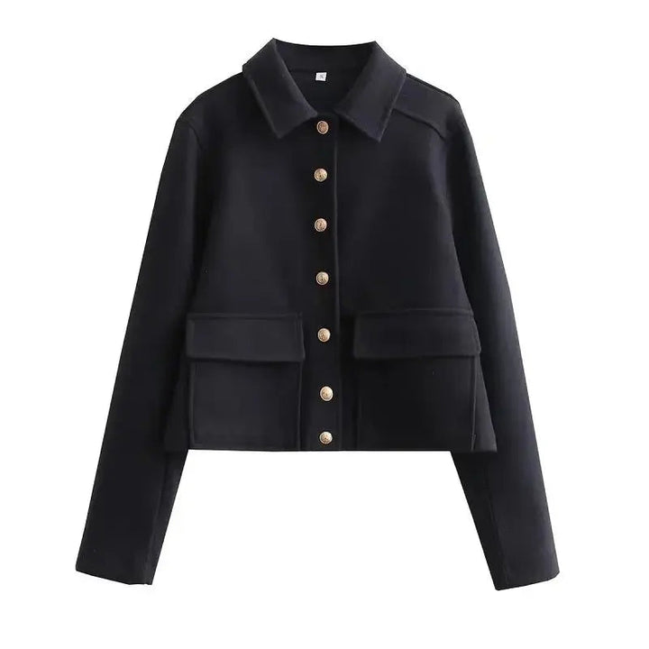 Aria cropped bomber jacket button up, alternate view