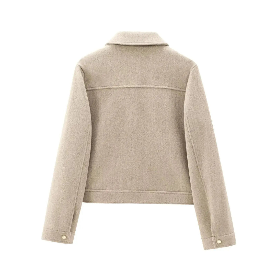 Astrid bomber jacket short zip front ribbed cuffs, alternate view