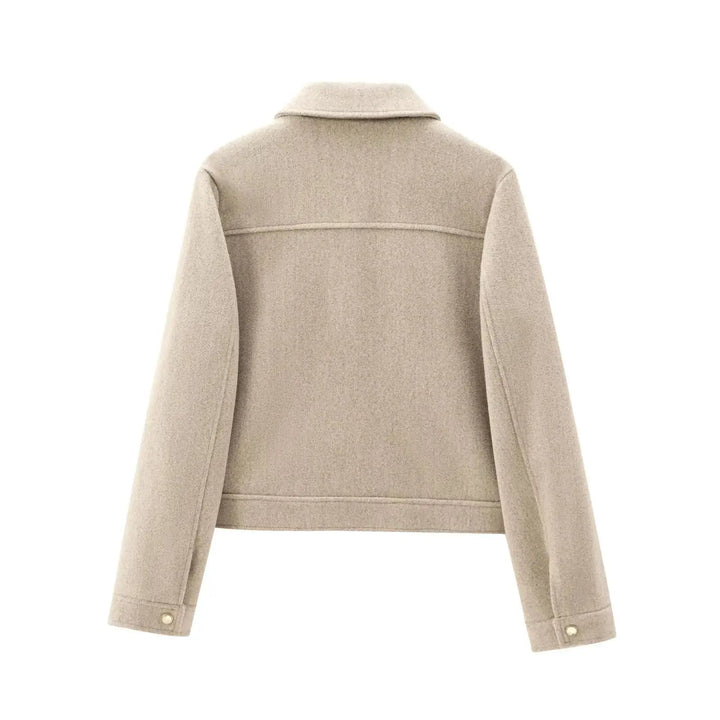 Astrid bomber jacket short zip front ribbed cuffs, alternate view