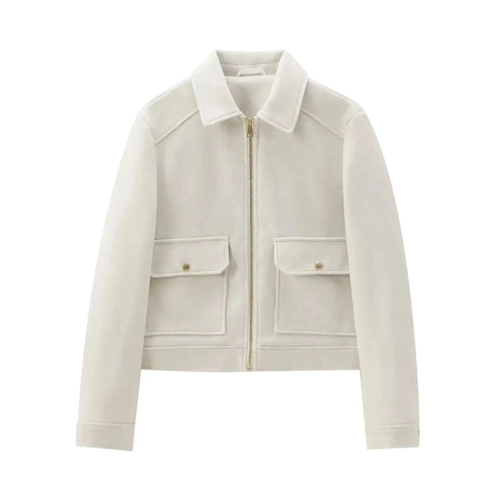 Astrid bomber jacket short zip front ribbed cuffs, alternate view