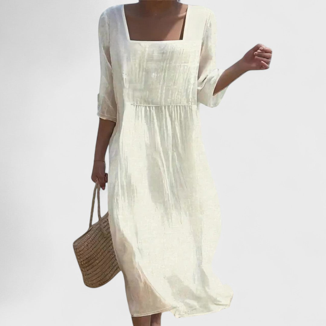 Clementine front panel dress, front view