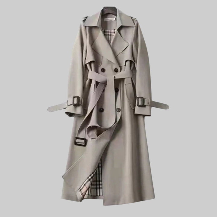 Emily belted double breasted long trench coat, alternate view