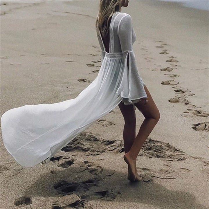Harper open back maxi beach tunic kimono cover up, alternate view