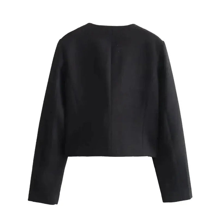 Leonie cropped bomber jacket button front, alternate view